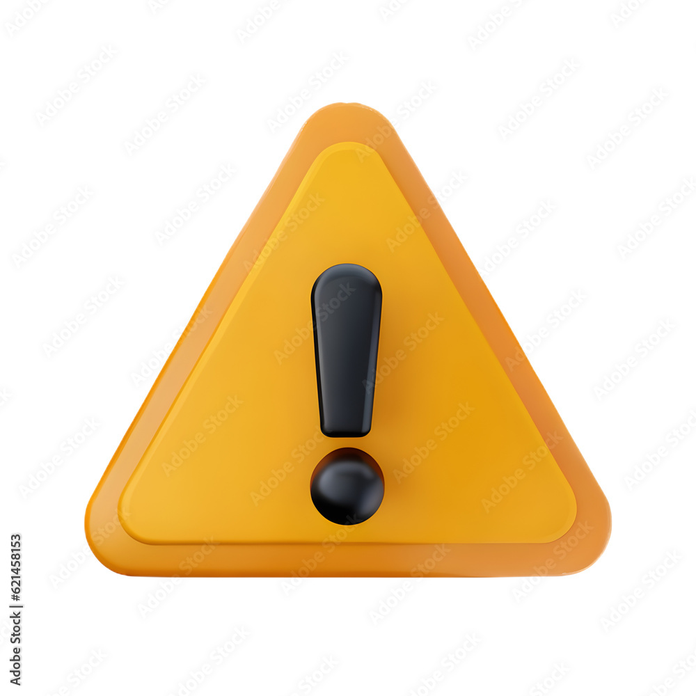  warning triangle sign 3D