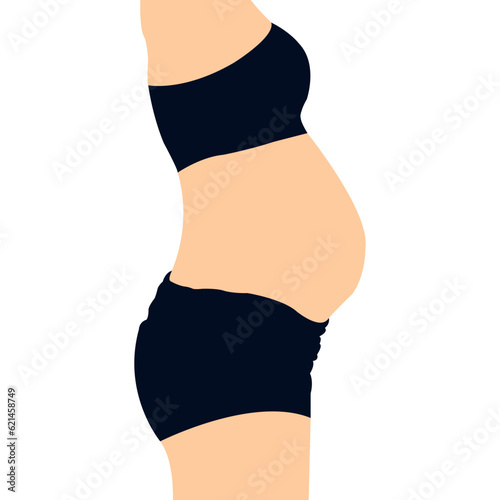 Woman belly Tummy Tuck flabby skin Female Body Abdomen. Alcohol Hormonal Stressed Mommy Apron Sagging protruding superficial tummy Demonstrating Liposuction. Diet Weight Loss Fat Belly slim stomach