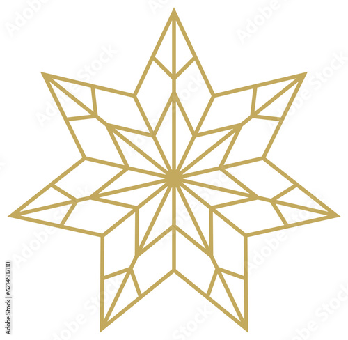 Weihnachtsstern abstrakt Kontur Vektor in Gold. Isolierter Hintergrund. Symbol f  r Jesus Geburt. F  r Hintergr  nde  Kalender  Einladungen  Gru  karten etc.