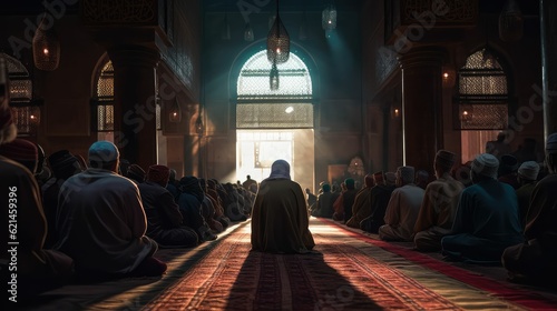 the Sufis in the mosque pray and dhikr to Allah photo