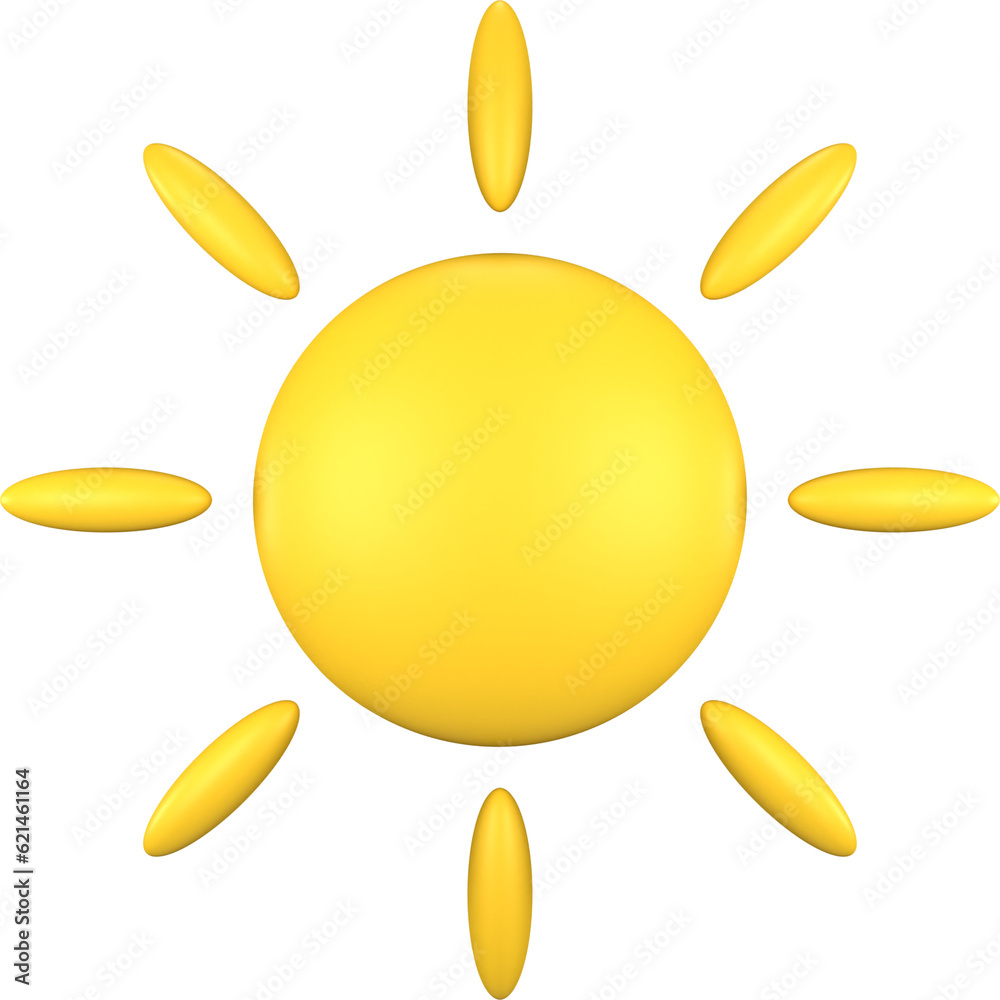 3d sun illustration. Design element with summer theme. 3D render. 3d sun illustration. Design element with summer theme. 3D render.
