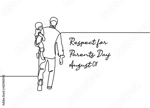 line art of respect for parents day good for respect for parents day celebrate. line art. illustration.