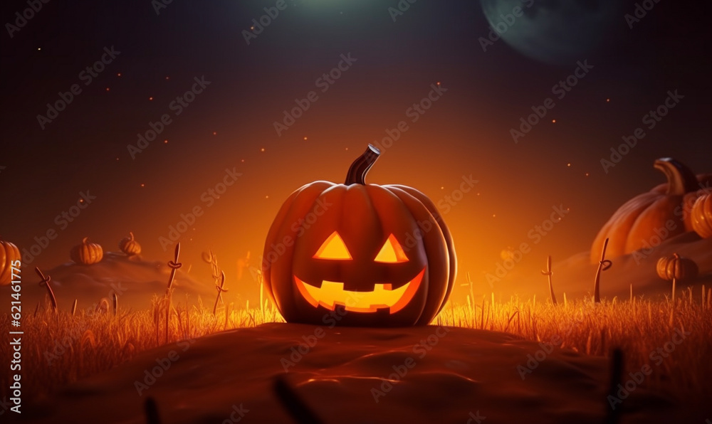 ハロウィンのお化けカボチャの背景 Generative AI ハロウィンのお化けカボチャの背景 Generative AI