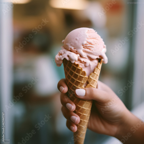 close up of ice cream, generative AI 