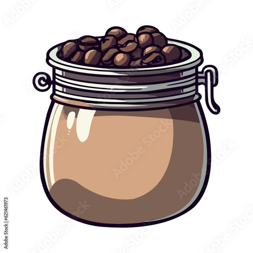 Organic mocha bean in gourmet coffee pot