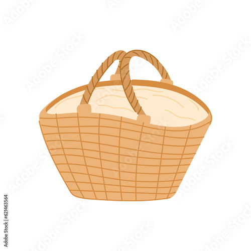 outdoor picnic basket cartoon. fruit lunch, healthy meal, bottle dinner outdoor picnic basket sign. isolated symbol vector illustration