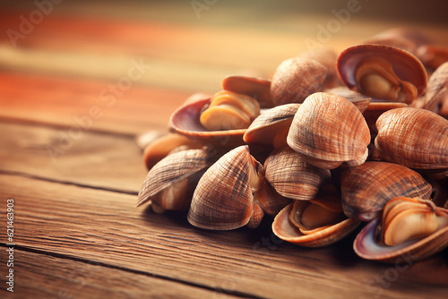 Delicious Clam Bake on Wooden Table - Created with Generative AI Tools