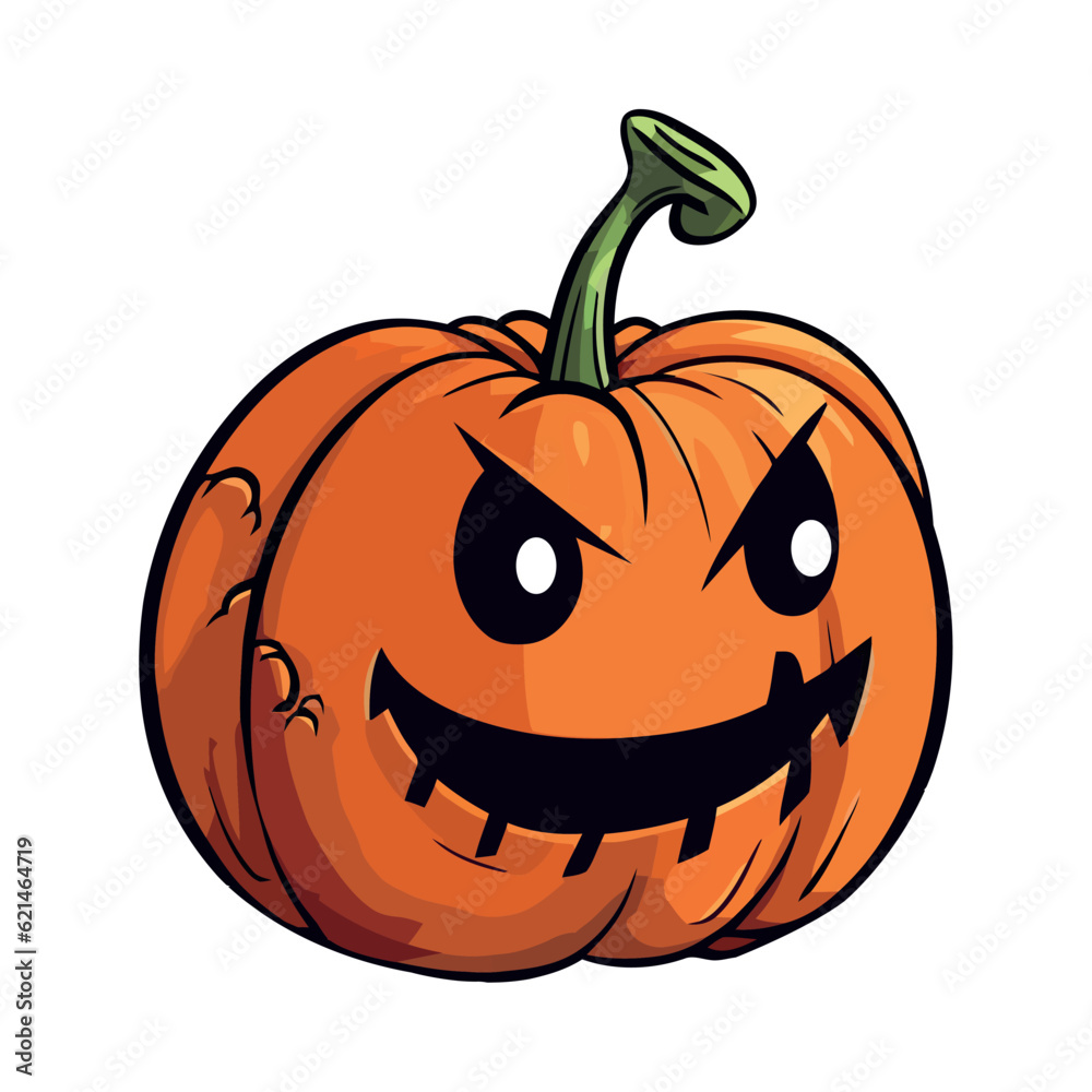 Smiling pumpkin mascot, Halloween symbol of fun Smiling pumpkin mascot, Halloween symbol of fun