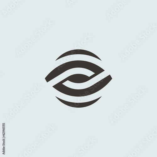 Visual dynamic logo eyes simple geometric design  