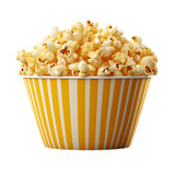 Buttered popcorn. isolated object, transparent background
