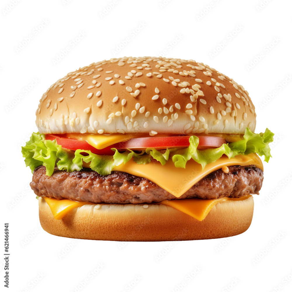 Cheeseburger. isolated object 