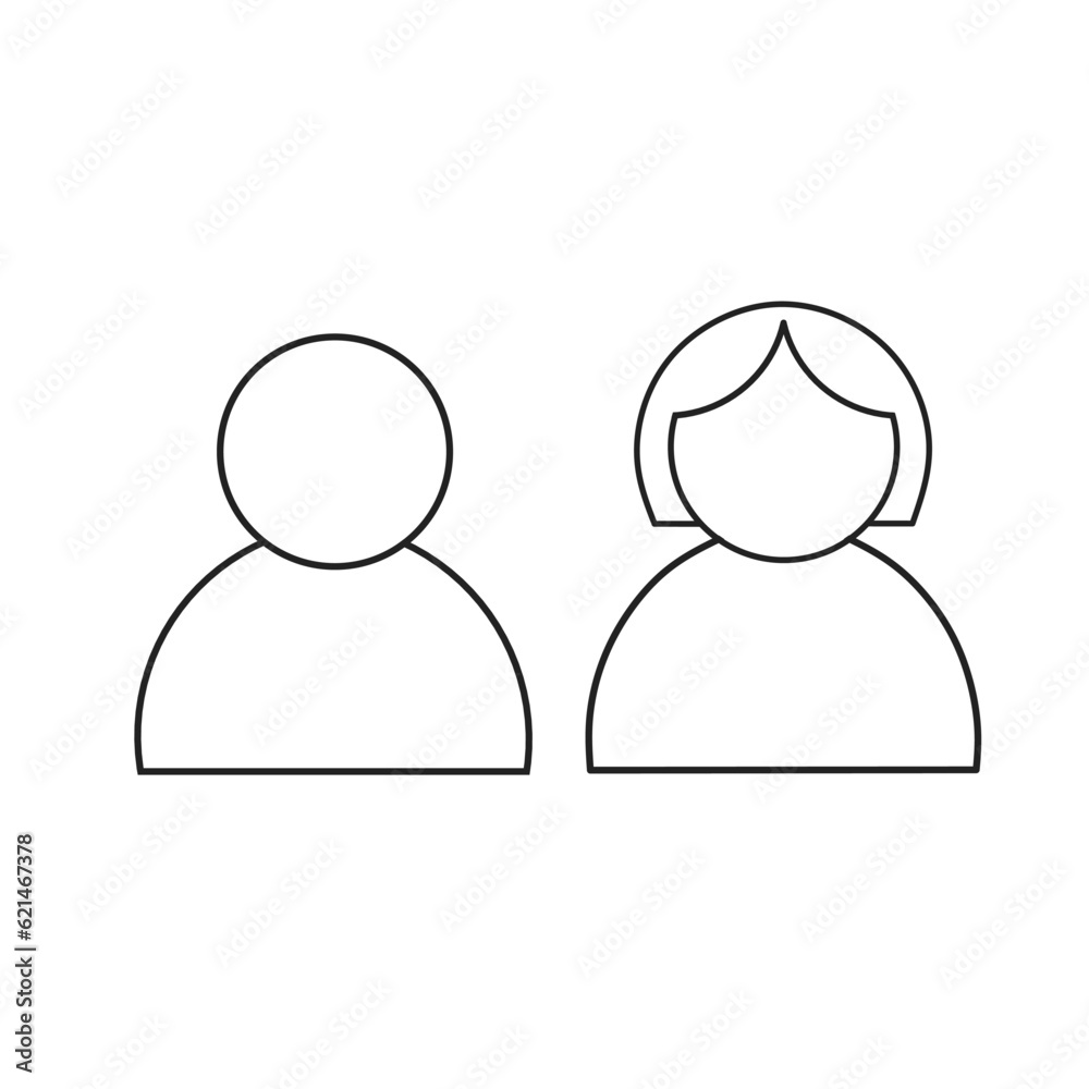 female and male user flat icon vector female and male user flat icon vector