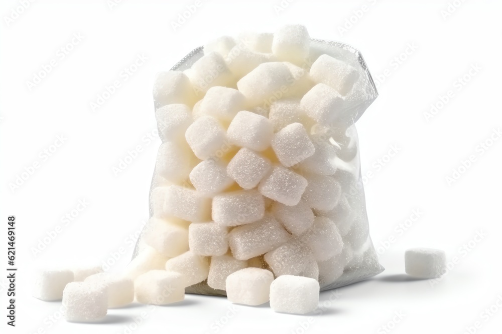 A packet of white sugar-coated gummy candies A packet of white sugar-coated gummy candies
