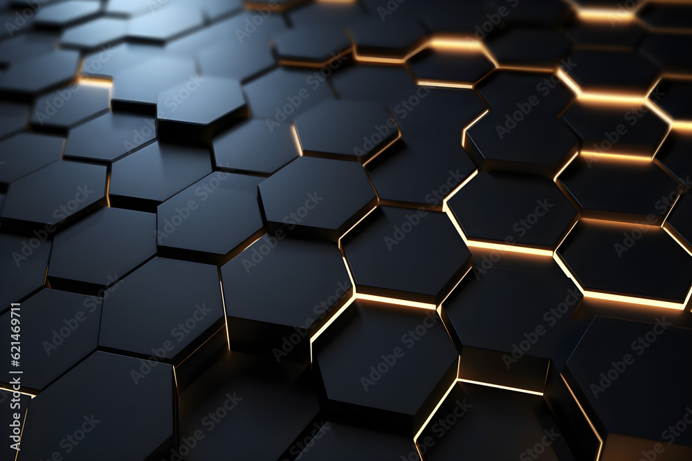 Technical 3D hexagonal background design Technical 3D hexagonal background design