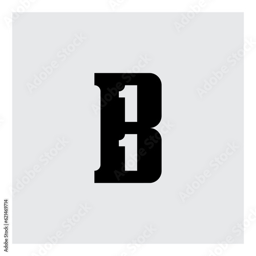 B11 - logo, design element or icon. 11B. Logotype with letter B and number 11.