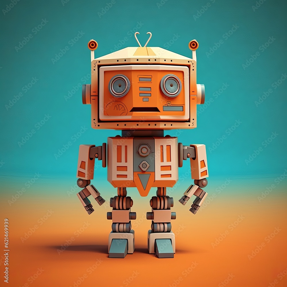 Fototapeta premium robot in flat style Generative AI