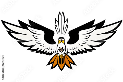 simple logo of a thunderbird (AI-generated fictional illustration)  © freelanceartist