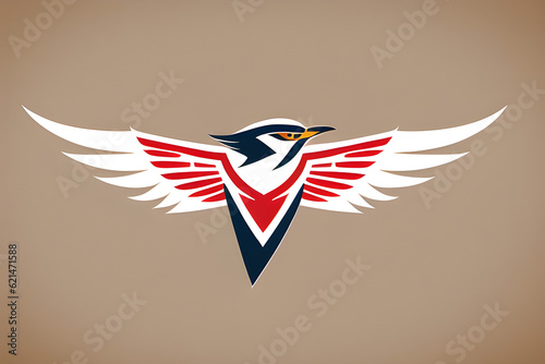 Wallpaper Mural simple logo of a thunderbird (AI-generated fictional illustration)