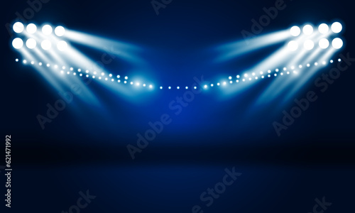 Bright stadium lights vector design.