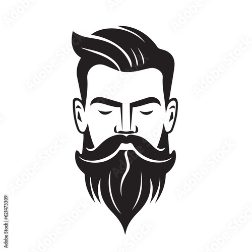 A Dashing Portrait of a Stylish Man with a Suave Haircut, Well-Groomed Beard, and Sharp Mustache