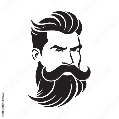 A Dashing Portrait of a Stylish Man with a Suave Haircut, Well-Groomed Beard, and Sharp Mustache