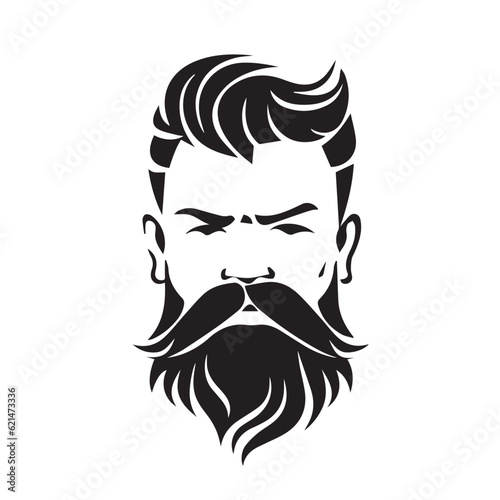 A Dashing Portrait of a Stylish Man with a Suave Haircut, Well-Groomed Beard, and Sharp Mustache
