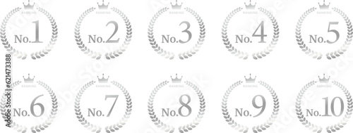 Award / Ranking / Crown / Ornament / Laurel / Illustration / Silver Award / Winner