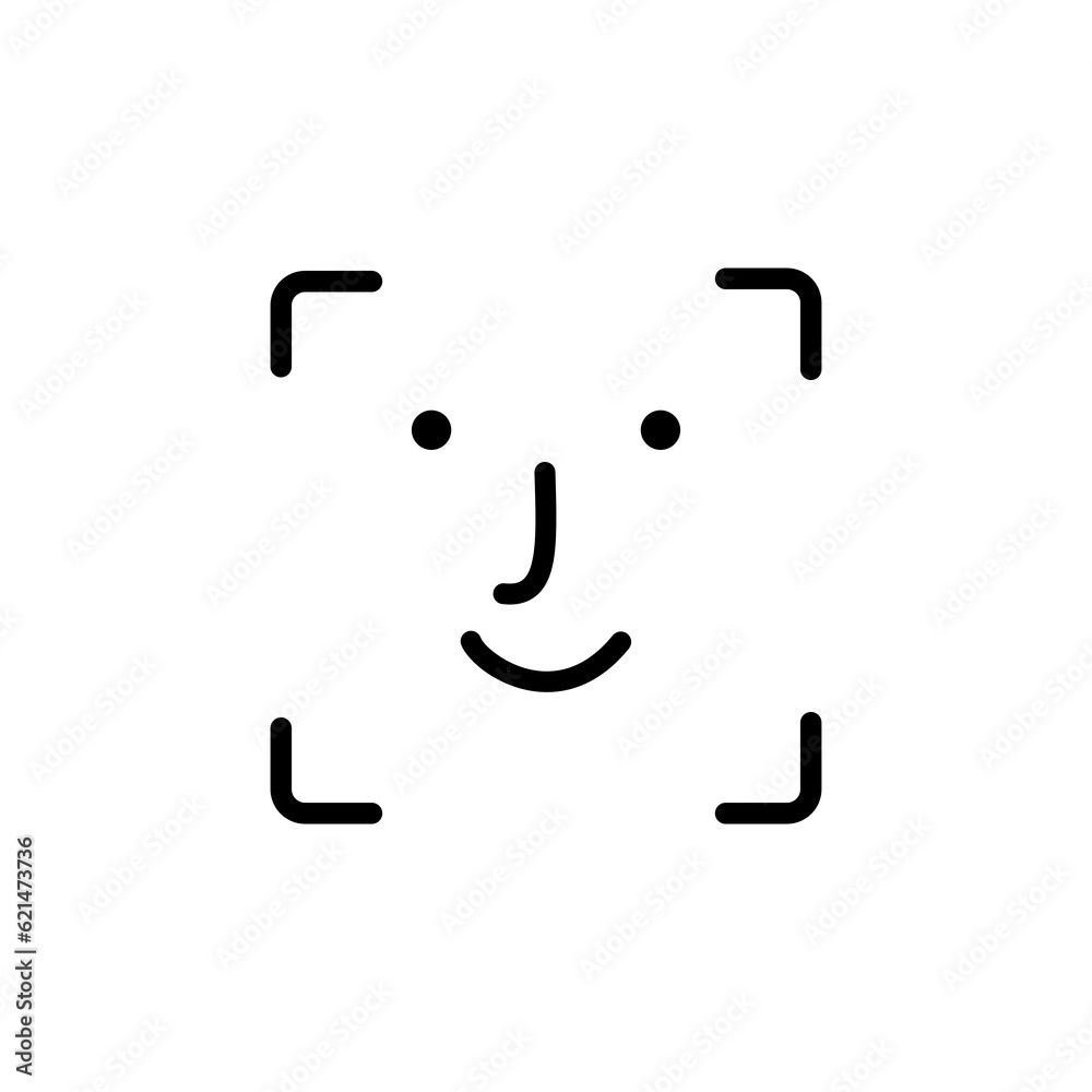 Face id icon on transparent background. Face id icon on transparent background.