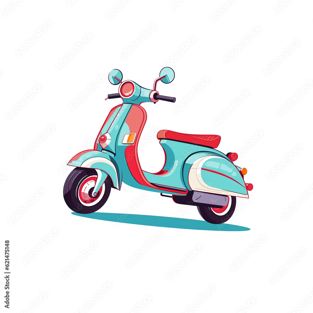 red scooter isolated on white