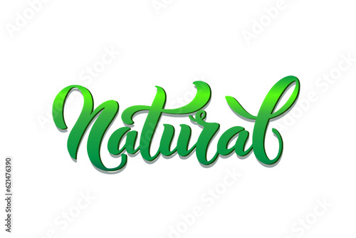Natural logo. Vector image for food labels, emblems for packaging healthy food, vegetarian menu. Isolated sign on white background.