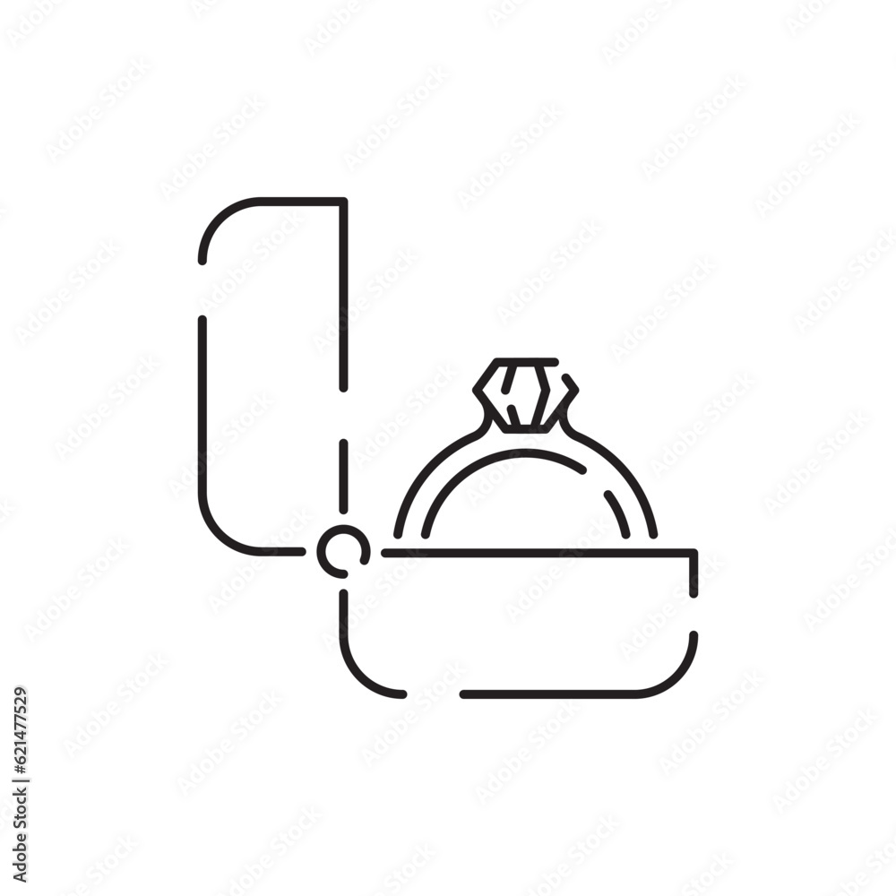 Obraz premium Simple Jewelry Related Vector Line Icon. Earrings, Body Cross, Engagement Ring and more. Gold, diamond, luxury, fashion. Design and sign