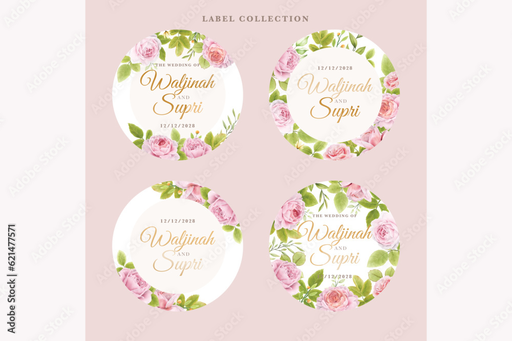 Hand drawn floral label collection Hand drawn floral label collection