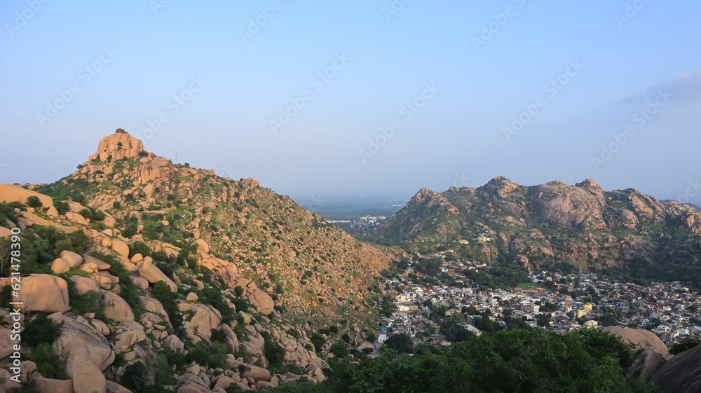 Fototapeta premium View of Idar Fort, Idar Hills, Idar Town, Sabarkantha, Gujarat, India.