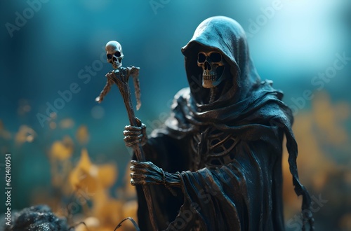 black skull evil skeleton head halloween concept generative ai