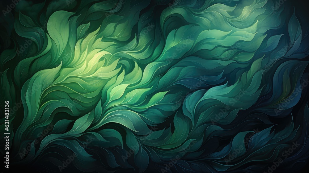 Abstract background with leaf pattern gradients, AI generated Image Abstract background with leaf pattern gradients, AI generated Image