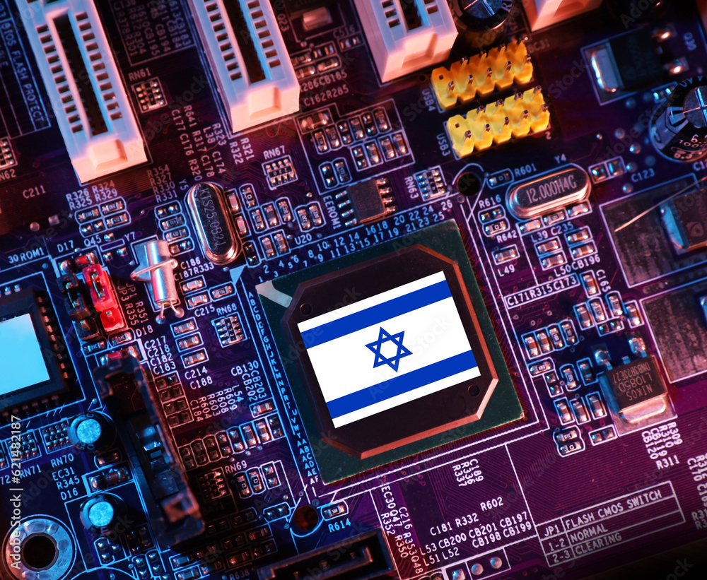 High tech. Made in Israel. 3d illustration