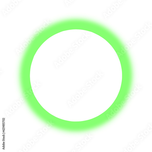 green neon circle frame