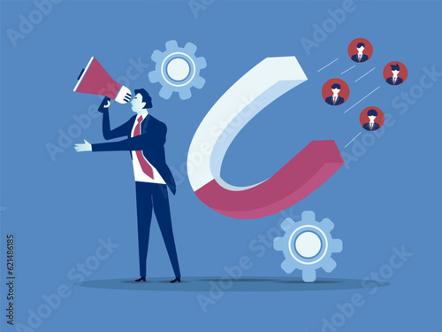Digital marketing strategy, Generate sales leads, build brand awareness, find new customer, content creation, sales funnel abstract metaphor,vector  illustration.