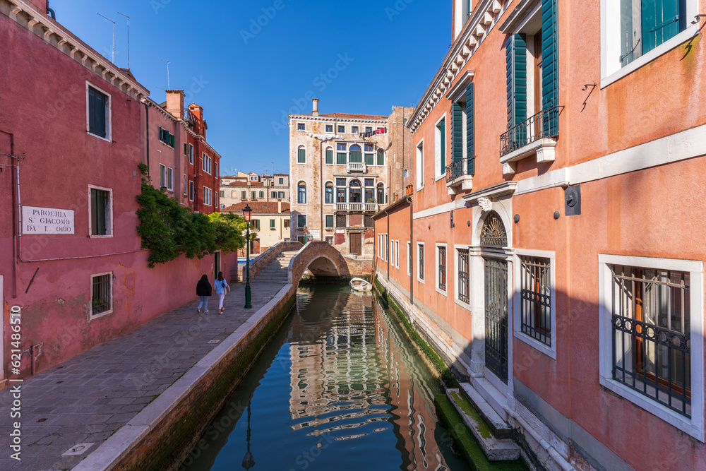 Canals side view in Venice