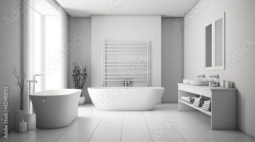 Bathroom minimal clean and modern  Generative AI