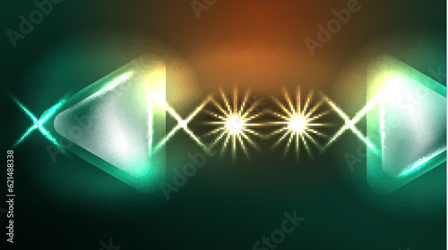 Digital Neon Abstract Background  Triangles And Lights Geometric Design Template