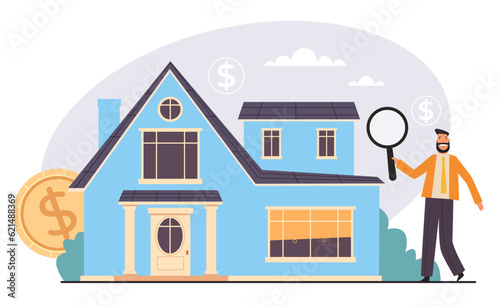 Appraisal real estate house property home check concept. Vector graphic design illustration