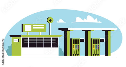 Biofuel bio fuel biological ethanol diesel concept. Vector graphic design illustration
