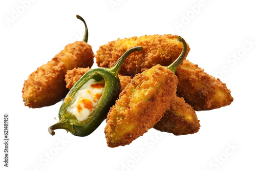 Fried jalapeno poppers. isolated object, transparent background photo