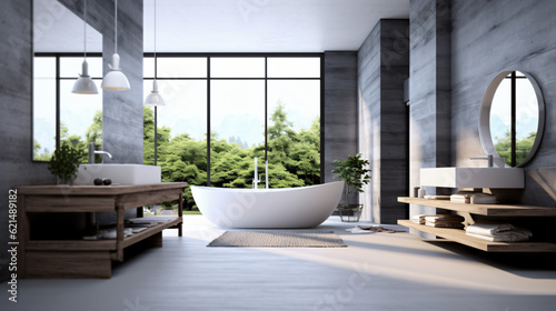 Bathroom minimal clean and modern  Generative AI