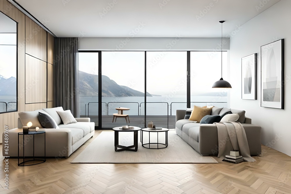 Fototapeta premium modern living room generated Ai.