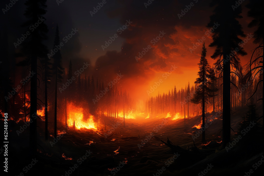 Severe forest fires. Generative AI Severe forest fires. Generative AI