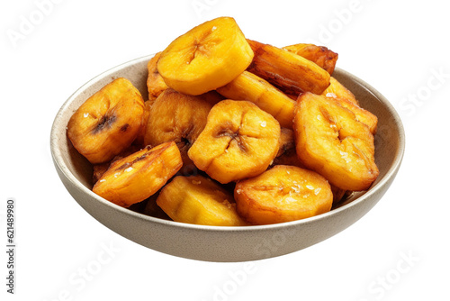 Fried plantains. isolated object, transparent background