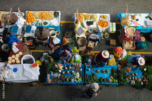 Central food market of Urubamba, City of the Sacred Valley in Cuzco. photo