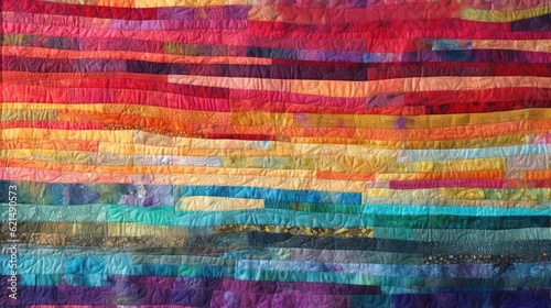 Colorful tapestry embroidery style carpet surface close up. Abstract multicolored background. photo